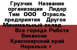 Грузчик › Название организации ­ Лидер Тим, ООО › Отрасль предприятия ­ Другое › Минимальный оклад ­ 16 700 - Все города Работа » Вакансии   . Красноярский край,Норильск г.